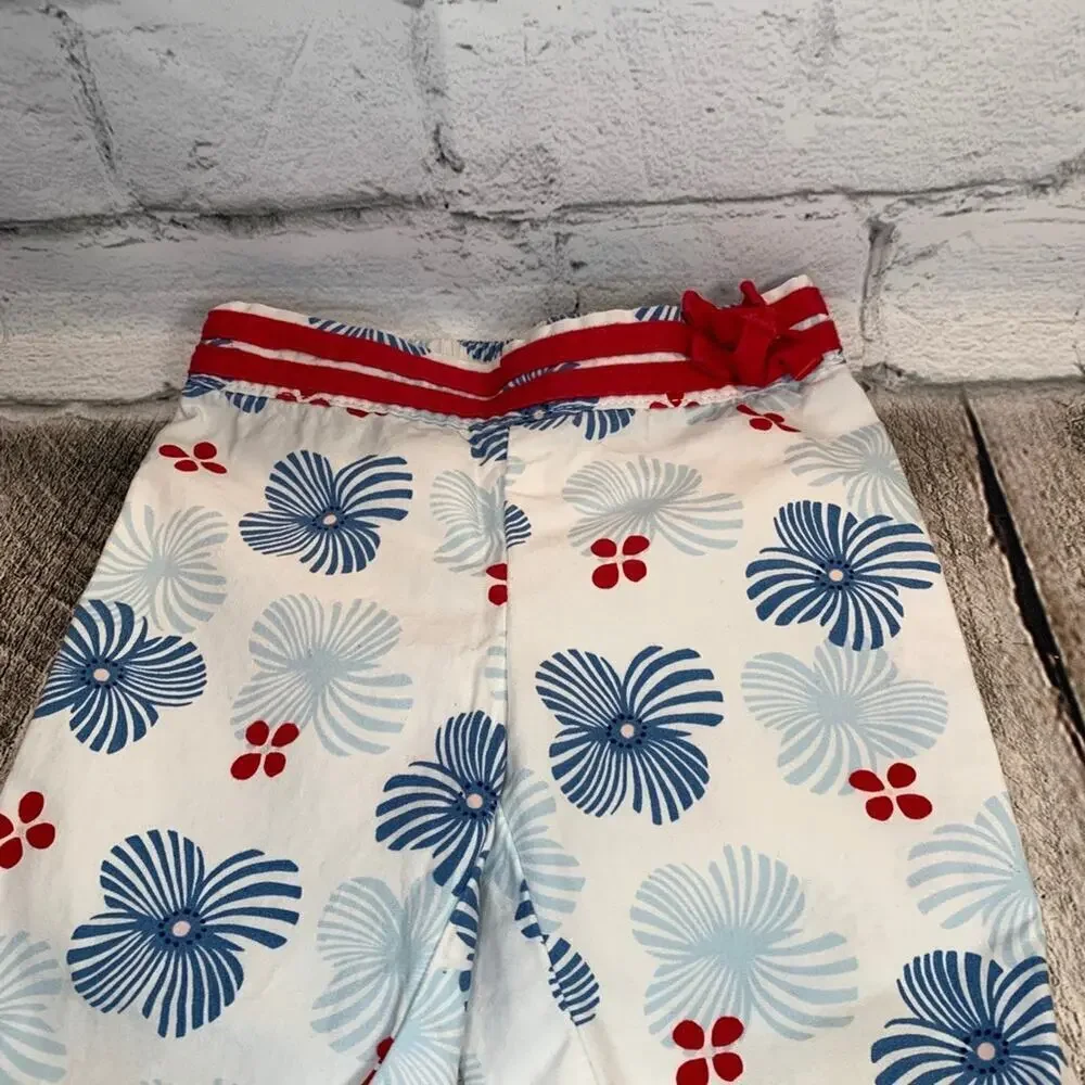 JANIE AND JACK Girl’s Red/White/Blue Flowered Bermuda Shorts / Size: 3-6 Months